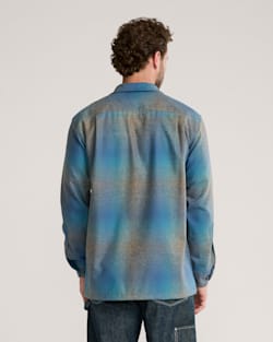 ALTERNATE VIEW OF MEN'S PLAID BOARD SHIRT IN BLUE MULTI/TAUPE MIX OMBRE image number 2