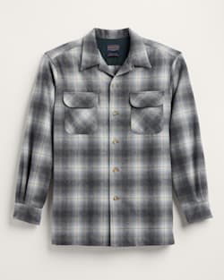 ALTERNATE VIEW OF MEN'S PLAID BOARD SHIRT IN OXFORD MIX/GREEN OMBRE image number 6