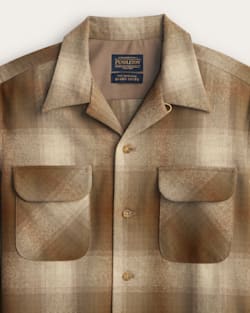 ALTERNATE VIEW OF MEN'S PLAID BOARD SHIRT IN TAN MIX/OLIVE OMBRE image number 2