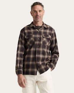 MEN'S PLAID BOARD SHIRT IN BROWN MIX OMBRE image number 1
