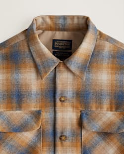ALTERNATE VIEW OF MEN'S BOARD SHIRT IN TAN/COPPER/BLUE PLAID image number 2