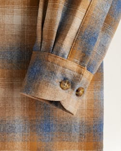 ALTERNATE VIEW OF MEN'S BOARD SHIRT IN TAN/COPPER/BLUE PLAID image number 3