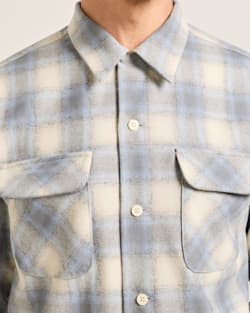 ALTERNATE VIEW OF MEN'S PLAID BOARD SHIRT IN TAN/BLUE/GREY OMBRE image number 5