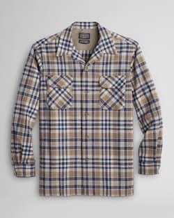 MEN'S PLAID BOARD SHIRT IN NAVY/TAN MIX PLAID image number 1