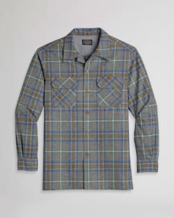 MEN'S PLAID BOARD SHIRT IN GREY MIX/GREEN/BLUE PLAID image number 1