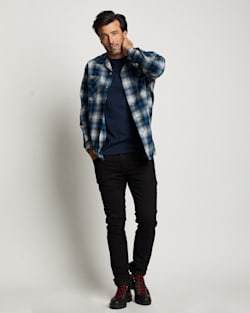 MEN'S PLAID BOARD SHIRT IN BLUE/WHITE/BLACK OMBRE image number 1