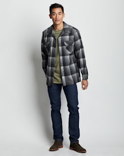 ALTERNATE VIEW OF MEN'S PLAID BOARD SHIRT IN GREY/OXFORD OMBRE image number 2