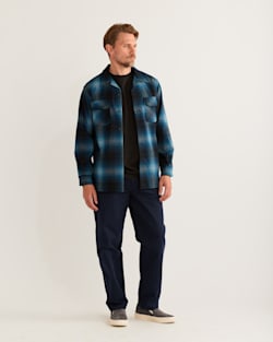 MEN'S PLAID BOARD SHIRT IN TURQUOISE OMBRE image number 1