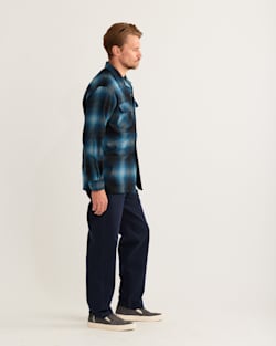 ALTERNATE VIEW OF MEN'S PLAID BOARD SHIRT IN TURQUOISE OMBRE image number 2