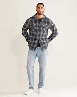 MEN'S PLAID BOARD SHIRT IN GREY/BLUE OMBRE image number 1