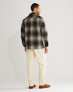 ALTERNATE VIEW OF MEN'S PLAID BOARD SHIRT IN BLACK/WHITE OMBRE image number 3