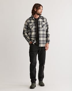 MEN'S PLAID BOARD SHIRT IN TAN/SLATE OMBRE image number 1