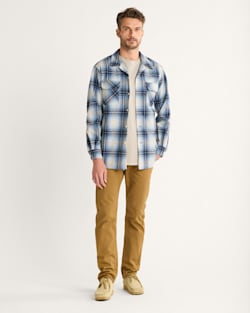 ALTERNATE VIEW OF MEN'S PLAID BOARD SHIRT IN LIGHT BLUE MIX OMBRE image number 4