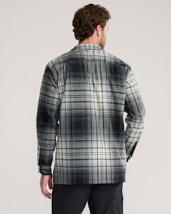 ALTERNATE VIEW OF MEN'S PLAID BOARD SHIRT IN BLACK/WHITE OMBRE image number 3
