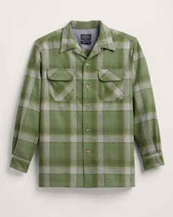 MEN'S PLAID BOARD SHIRT IN OLIVE/GREY MIX OMBRE image number 1