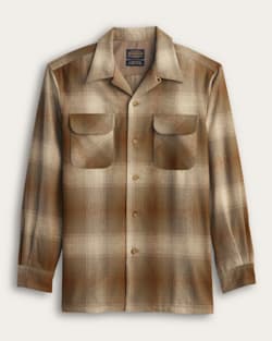 MEN'S PLAID BOARD SHIRT IN TAN MIX/OLIVE OMBRE image number 1