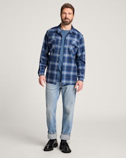ALTERNATE VIEW OF PLAID BOARD SHIRT IN NAVY OMBRE image number 6