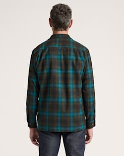 ALTERNATE VIEW OF PLAID BOARD SHIRT IN TEAL/CHARCOAL OMBRE image number 2