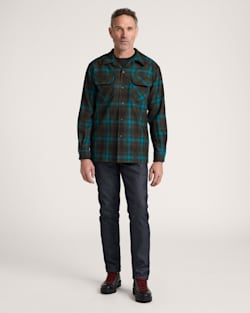 ALTERNATE VIEW OF PLAID BOARD SHIRT IN TEAL/CHARCOAL OMBRE image number 5