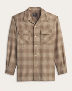 MEN'S PLAID BOARD SHIRT IN TAN MIX SHADOW PLAID image number 1