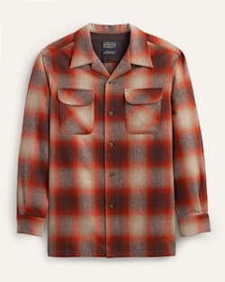 MEN'S PLAID BOARD SHIRT IN RED/TAN MIX OMBRE image number 1