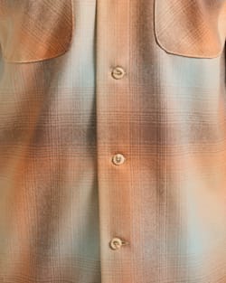ALTERNATE VIEW OF MEN'S PLAID BOARD SHIRT IN TAN/ORANGE OMBRE image number 5