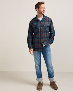 MEN'S PLAID BOARD SHIRT IN BROWN/NAVY OMBRE image number 1