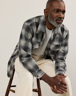 MEN'S PLAID BOARD SHIRT IN CHARCOAL OMBRE image number 1