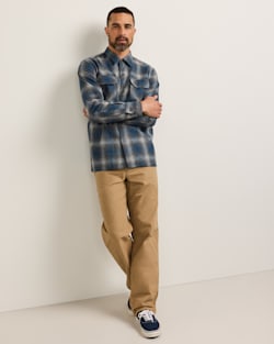 ALTERNATE VIEW OF MEN'S PLAID BOARD SHIRT IN CHARCOAL/NAVY OMBRE image number 6