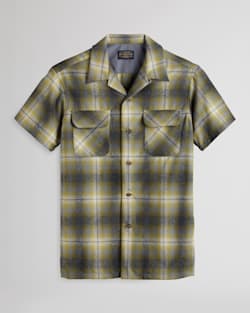 MEN'S PLAID SHORT-SLEEVE BOARD SHIRT IN GREEN/GREY MIX OMBRE image number 1