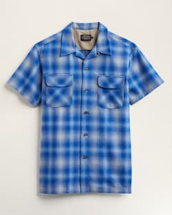 MEN'S PLAID SHORT-SLEEVE BOARD SHIRT IN BLUE OMBRE image number 1