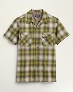 MEN'S PLAID SHORT-SLEEVE BOARD SHIRT IN BROWN/GREEN OMBRE image number 1