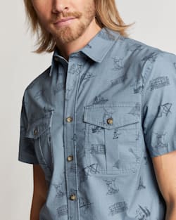 ALTERNATE VIEW OF MEN'S SHORT-SLEEVE RILEY RIPSTOP SHIRT IN BLUE MIRAGE image number 4