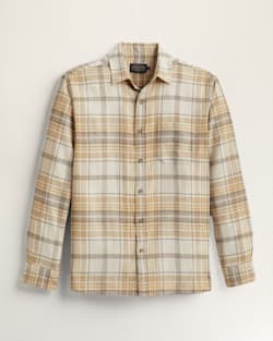 MEN'S LONG-SLEEVE DAWSON LINEN SHIRT IN TAN/COFFEE/GOLD PLAID image number 1