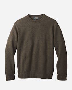 MEN'S SHETLAND WASHABLE WOOL CREWNECK IN DARK ARMY GREEN image number 1
