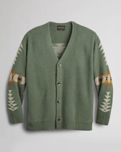 LIMITED EDITION V-NECK WOOL CARDIGAN IN GREEN RANCHO ARROYO image number 1