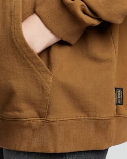 CLOSE UP VIEW OF LIMITED EDITION HOODIE IN TAN HARDING image number 4