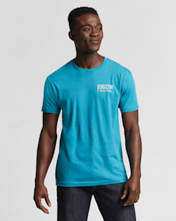 MEN'S ORIGINAL WESTERN GRAPHIC TEE IN TEAL/WHITE image number 1