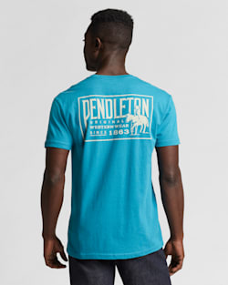 ALTERNATE VIEW OF MEN'S ORIGINAL WESTERN GRAPHIC TEE IN TEAL/WHITE image number 2