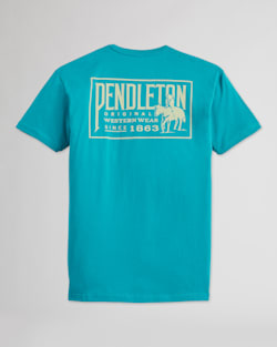 ALTERNATE VIEW OF MEN'S ORIGINAL WESTERN GRAPHIC TEE IN TEAL/WHITE image number 6