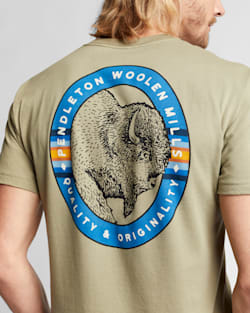 ALTERNATE VIEW OF MEN'S BISON HEAD GRAPHIC TEE IN LIGHT OLIVE/MULTI image number 4