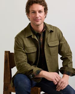 ALTERNATE VIEW OF MEN'S BOARD SHIRT IN GREEN MIX image number 2