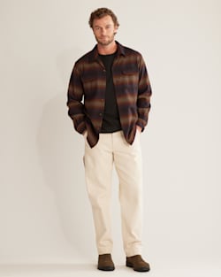 MEN'S STRIPE BOARD SHIRT IN BROWN OMBRE MULTI image number 1