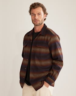 ALTERNATE VIEW OF MEN'S STRIPE BOARD SHIRT IN BROWN OMBRE MULTI image number 2