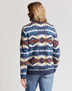 ALTERNATE VIEW OF MEN'S LOS LUNAS COTTON CARDIGAN IN NAVY HEATHER MULTI image number 2