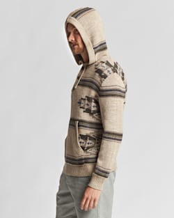 ALTERNATE VIEW OF MEN'S COTTON SWEATER HOODIE IN OATMEAL MIX image number 4