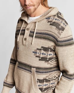 ALTERNATE VIEW OF MEN'S COTTON SWEATER HOODIE IN OATMEAL MIX image number 5
