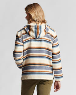 ALTERNATE VIEW OF MEN'S DOUBLESOFT HOODIE POPOVER IN BLUE SERAPE JACQUARD image number 2