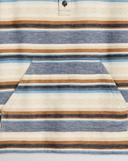 ALTERNATE VIEW OF MEN'S DOUBLESOFT HOODIE POPOVER IN BLUE SERAPE JACQUARD image number 7