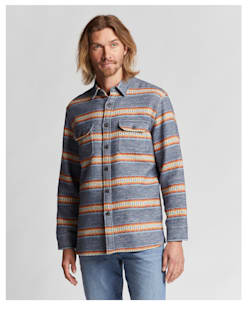 ALTERNATE VIEW OF MEN'S DOUBLESOFT DRIFTWOOD SHIRT IN BLUE PINTO MOUNTAINS image number 6